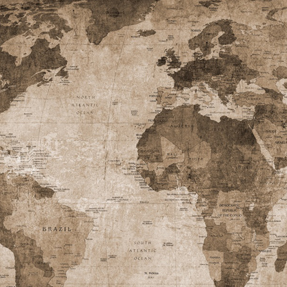 World map, brown