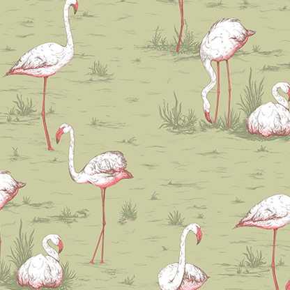 ICONS: FLAMINGOS (Olive)