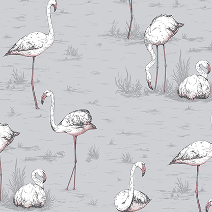 ICONS: FLAMINGOS (Lilac Grey and Bronze)