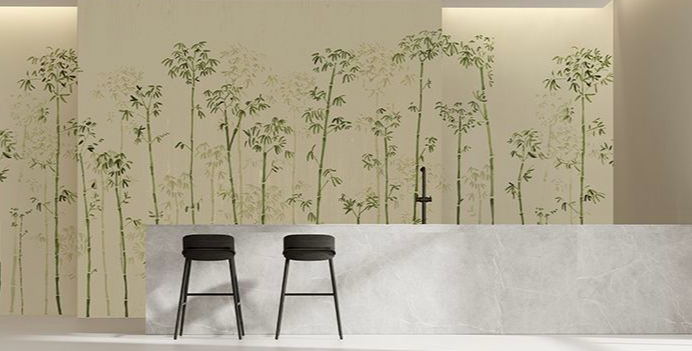 mural pared bambu