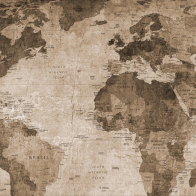 World map, brown