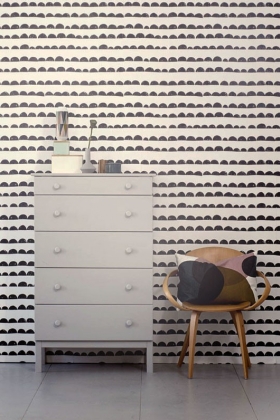 HALF MOON WALLPAPER-BLACK
